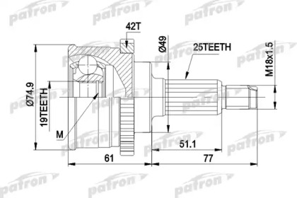 Шарнирный комплект PATRON PCV3741