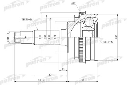 Шарнирный комплект PATRON PCV4006