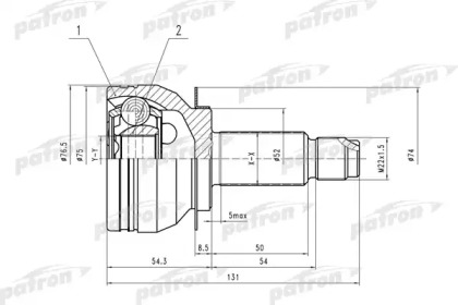 Шарнирный комплект PATRON PCV4042