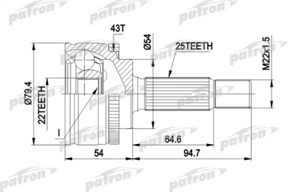 Шарнирный комплект PATRON PCV4306