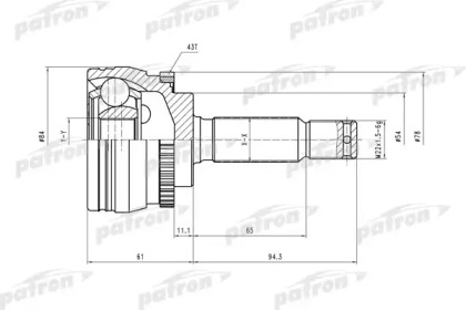 Шарнирный комплект PATRON PCV4324