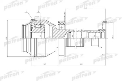 Шарнирный комплект PATRON PCV4841