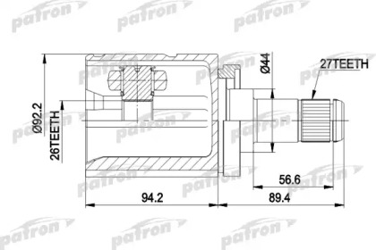 Шарнирный комплект PATRON PCV5003