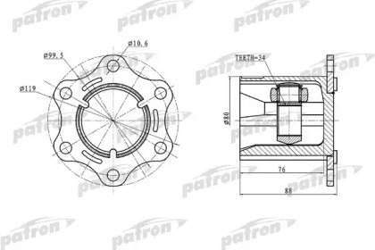 Шарнирный комплект PATRON PCV5004