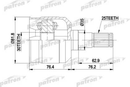 Шарнирный комплект PATRON PCV5009