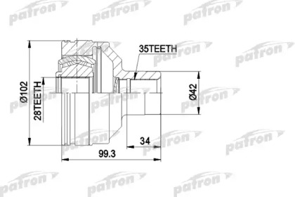 Шарнирный комплект PATRON PCV5013