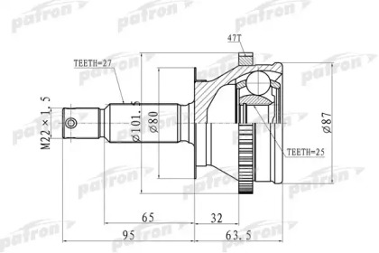 Шарнирный комплект PATRON PCV8728