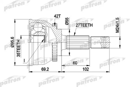 Шарнирный комплект PATRON PCV9094