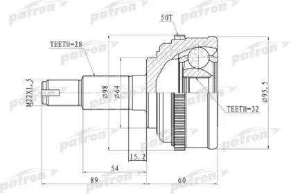 Шарнирный комплект PATRON PCV9574