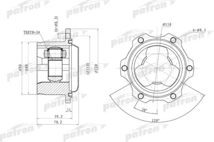 Шарнирный комплект PATRON PCV9680