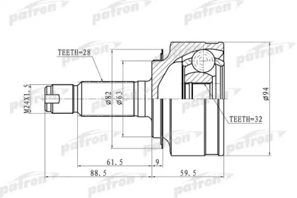 Шарнирный комплект PATRON PCV9744