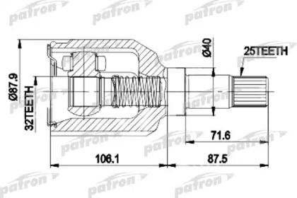 Шарнирный комплект PATRON PCV9937