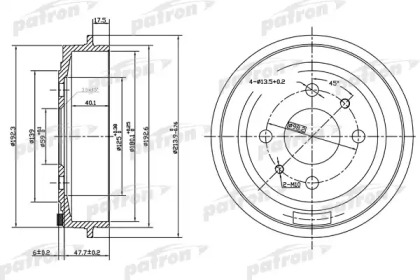 Тормозный барабан PATRON PDR1044