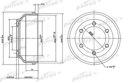 Тормозный барабан PATRON PDR1068