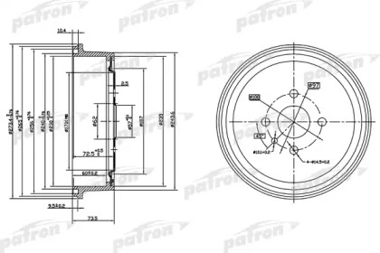 Тормозный барабан PATRON PDR1122