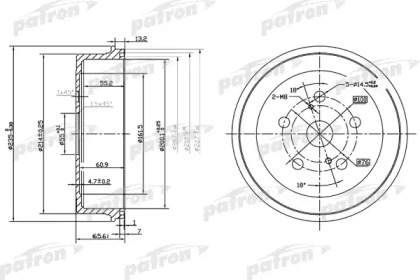 Тормозный барабан PATRON PDR1182