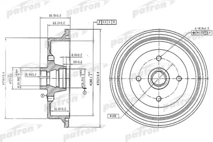 Тормозный барабан PATRON PDR1198