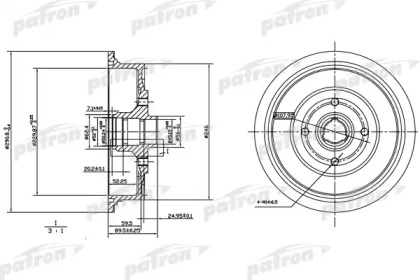 Тормозный барабан PATRON PDR1200