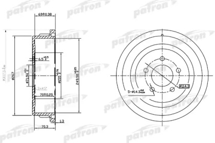 Тормозный барабан PATRON PDR1482