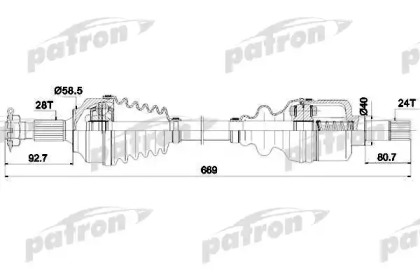 Вал PATRON PDS0225