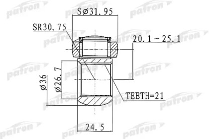 Муфта с шипами, приводной вал PATRON PTD005