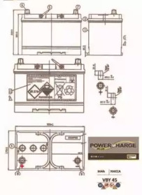 Стартерная аккумуляторная батарея MOTAQUIP VBY45