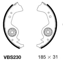 Комлект тормозных накладок MOTAQUIP VBS230