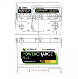 Стартерная аккумуляторная батарея MOTAQUIP VBY57