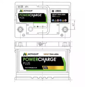 Стартерная аккумуляторная батарея MOTAQUIP VBY67