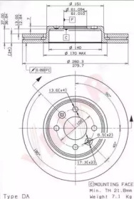 Тормозной диск VILLAR 628.0561