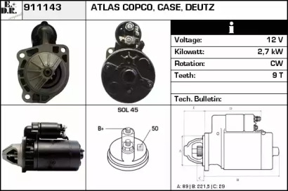 Стартер EDR 911143