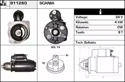 Стартер EDR 911280