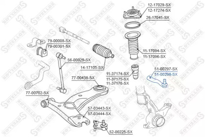 Наконечник поперечной рулевой тяги STELLOX 51-00298-SX