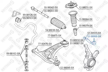 Шарнир STELLOX 51-98068-SX