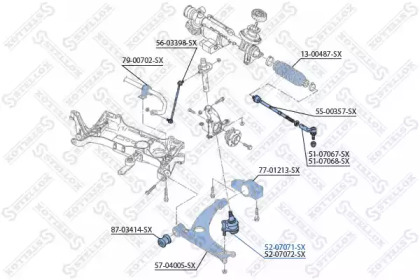 Несущий / направляющий шарнир STELLOX 52-07071-SX