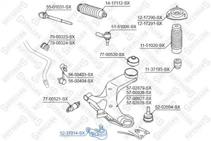 Шарнир STELLOX 52-37014-SX