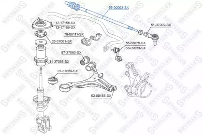 Шарнир STELLOX 55-00093-SX