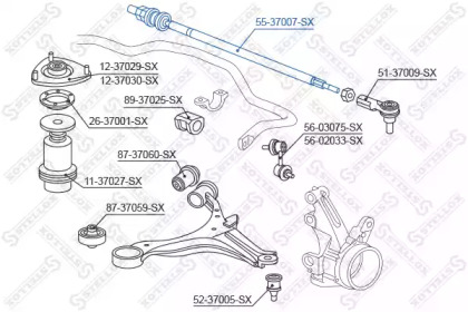 Шарнир STELLOX 55-37007-SX