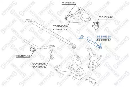 Осевой шарнир, рулевая тяга STELLOX 55-51013-SX