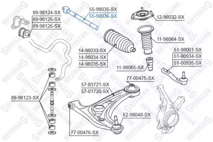 Шарнир STELLOX 55-98036-SX