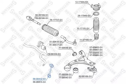 Стойка STELLOX 56-00412-SX