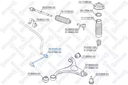 Стойка STELLOX 56-07304-SX