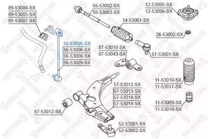 Стойка STELLOX 56-53005-SX