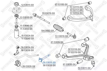 Стойка STELLOX 56-53015-SX