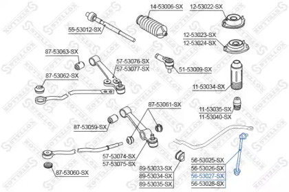 Тяга / стойка, стабилизатор STELLOX 56-53027-SX