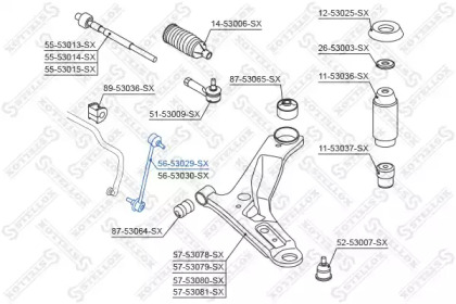 Стойка STELLOX 56-53029-SX