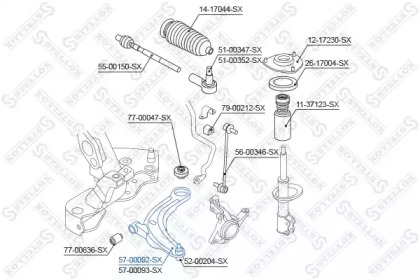 Рычаг независимой подвески колеса STELLOX 57-00092-SX