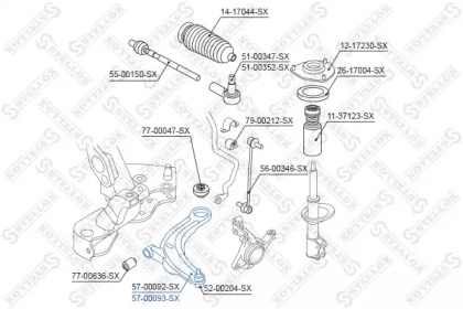 Рычаг независимой подвески колеса STELLOX 57-00093-SX