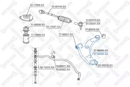 Рычаг независимой подвески колеса STELLOX 57-00094-SX