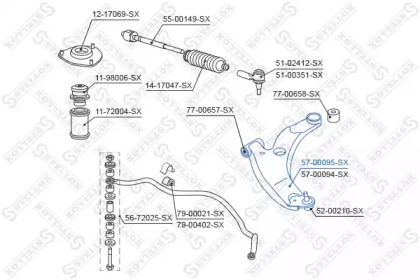 Рычаг независимой подвески колеса STELLOX 57-00095-SX